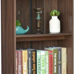 Cove Walnut Engineered Wood Semi-Open Book Shelf-18