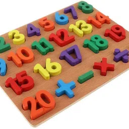 Wooden 123 Numbers Puzzle, Wooden Counting Numbers (0 to 9) Educational Toy-2