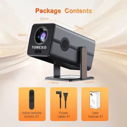 Torexo HM103 | Android 13 | FullHD | 2GB/16GB | WiFi6/BT5 | 270° Rotation | Auto Focus (6000 lm / 1 Speaker / Wireless / Remote Controller) Portable Projector image 4