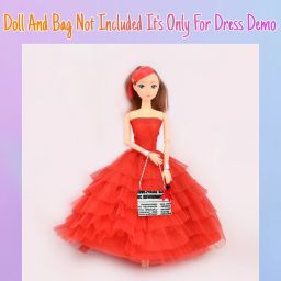 - Doll Accessories Handmade Clothes For Doll, Frock Dress & Socks Pack Of 4-16