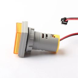 electrolight digita Yellow LED Voltmeter, Ammeter, HZ 22mm Square AC 20-500V 0-100A Amp Volt Voltage Tester Meter Dual LED Indicator Digital Voltage Tester image 2