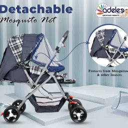 odelee Adjustable Backrest, 360° Swivel Wheel , Reversible Handlebar & Feeding Tray Stroller image 2