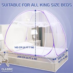 classic mosquito net Polyester Adults Washable Foldable, king Size bed & Double Bed Mosquito Net image 2