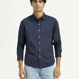 levi's Men Slim Fit Solid Spread Collar Casual Shirt-picture-8