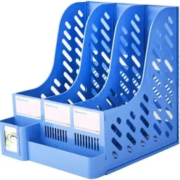 Plastic DIY Foldable Magazine File Holder/Desk Organizer for Office Plastic Open Book Shelf-9