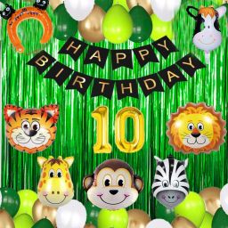 10th Birthday with Jungle Theme Birthday Decoration Items-image-0