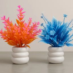 Artificial Bonsai | Realistic Indoor Plant for Home & Office Decor Pack Of 2 Bonsai Wild Artificial Plant with Pot-image-53