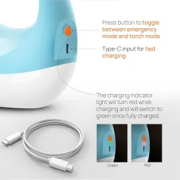 wipro Garnet Rechargable Emergency Light|Fast Charging Type-C | Adjustable Brightness 10 hrs Lantern Emergency Light image 2