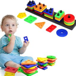 Sorting & Stacking Toys for Kids, Color Stacker Shape Sorter Educational Toy-20