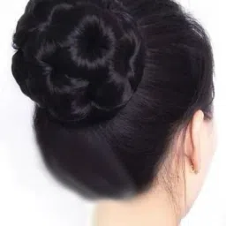 Natural Black Decorated Bun For Wedding Functions Hair Extension-24