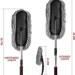 pakoecart Car Microfiber Duster with Extendable Handle Wet and Dry Duster (Pack of 2) Wet and Dry Duster Set image 4