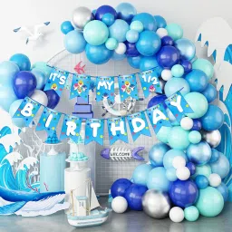 White, Blue And Silver Balloons, It’s My Half Birthday Kit With Arch Pack Of 52-21