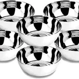 Stainless Steel Vegetable Bowl 6 Pcs Set - Big 250 ml Veg Bowl Vati Katori-image-9
