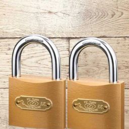 Standard Choice Resistant Hardened Steel Locks (Pack of 2) Padlock (Gold) Lock-12
