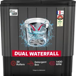 11 kg 5 Star Aqua Magic Double Waterfall Semi Automatic Top Load Black, Grey-13