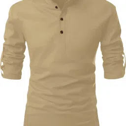 Men Solid Cotton Blend Straight Kurta-image-97