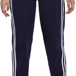 Women Striped Dark Blue Track Pants-image-38