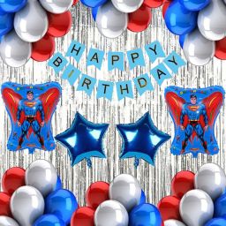 superman theme birthday party combo set-image-41