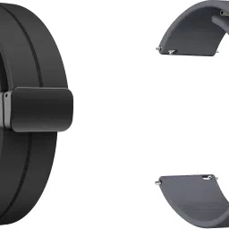 ACM WSM19G22BKGY1327 Pack of 2 Watch Strap Magnetic Clasp 22mm for Noisefit Evolve Smartwatch (Black/Grey) Smart Watch Strap-picture-20