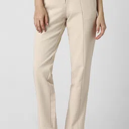 van heusen Women Regular Fit Beige Polyester Trousers-picture-17