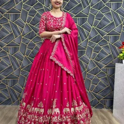 Embroidered Semi Stitched Lehenga Choli-image-25