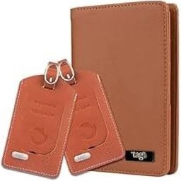 Dolphin Smart Passport Case (Tan) & Dolphin Smart Bag Tracker (Tan) Location Smart Tracker-9