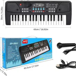37 Keys Musical Keyboard Piano for Kids | Direct DC Power Input with mic & cable-image-57