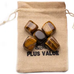 Tiger Eye Tumbled Pebbles Stone 100gm in Jute Bag Regular Asymmetrical Crystal Pebbles-image-58