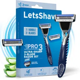 Pro 3 Shaving Razor with 2Blades+Handle, Ultra Sharp 3Blade Shaving kit, Men-image-1