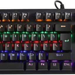 microware Wired Backlit Gaming Mechanical Keyboard with 9 light mode (K-30) Wired USB Standard Gaming Keyboard Compatible with Desktop, Laptop, Mac RGB 7 Color Backlit,, with gaming mode ,stand support,multimedia_keys,USB Wired Gaming Keyboard, Quiet Red Switch Mechanical Keyboard with RGB Backlit-image-20