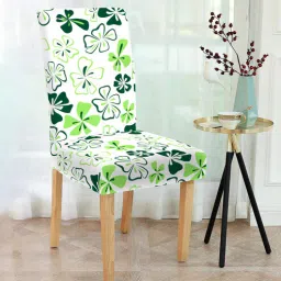 Green Printed Polyester 15x19 Inches Stretchable Chair Covers (Set of 6) by Cortina-picture-11