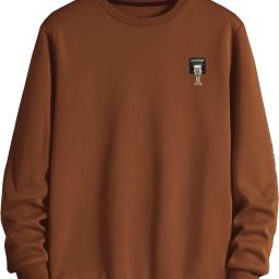 Men Solid Round Neck Brown Sweater-image-74