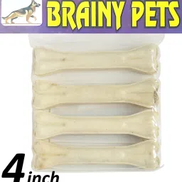 Premium Quality Rawhide Pressed Calcium Bones of 4 Inches-Healthy Treats for Dog Milk, Chicken Dog Chew-9