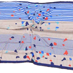 Floral Print, Printed Satin Blend, Poly Silk Women Multicolor Scarf, Stole, Fancy Scarf-9