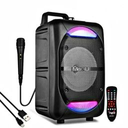 ME&U ME&U PartyPal pro with recording feature Karaoke Mic RGB lights FM AUX BT 60 W Bluetooth Party Speaker-image-77