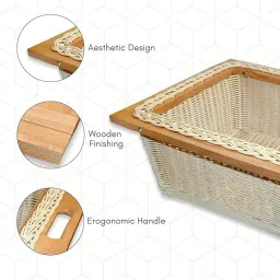 Plastic PVC Wicker Basket Modular Kitchen Pull Out Basket for Onion, Potato 16x20x8(pvc) Storage Basket-image-26