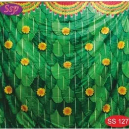 Banana Leaf Backdrop Cloth for All Festivals 8 Feet Height * 8 Feet Width Curtain Fabric-11