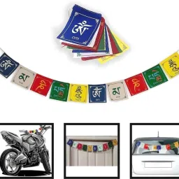 Tibetan Prayer Flags – Om Mani Padme Hum | Pack of 1 | LARGE Rectangle Car Window Flag-image-62