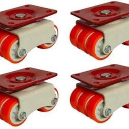 6-Wheels Roller Moving Castor (Orange, 50 mm) 4 Pieces in 1 Box Furniture Caster (Pack of4) Appliance Furniture Caster-26