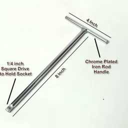 precisto T Shaped Handle Wrench Spanner set with 1/4 drive 8mm, 10mm, 11mm and 12mm hex Socket Set image 2