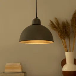 shoppeefry Dome Cork Grey Matt Metal Hanging Light-picture-3