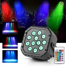 12 LED Stage Disco Par Light with Remote Control Party Wedding Home Decor Single Disco Ball-5