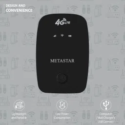 METASTAR 4G WiFi Dongle | Superfast Speed, USB, Multi SIM, 6hr Battery Data Card image 2