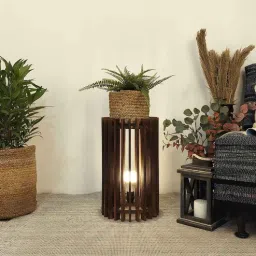 symplify Ventus Duo Brown Wooden Floor Lamp with brown base-picture-16