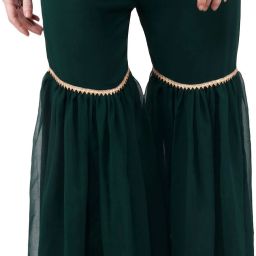 Women Regular Fit Dark Green Cotton Blend Trousers-image-4