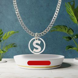 Ring S Alphabet Locket Metal Pendant-image-9