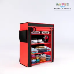 4 Layer Wardobe With Rust proof PVC Pipe PP Collapsible Wardrobe-42