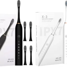 GLAMA BLACK PLUS White I 8 Brush Head I 6 Operational Modes For Adults , kids Men Electric Toothbrush-image-75