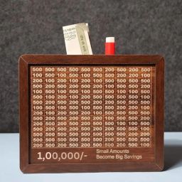 Wooden Money Piggy Bank, Money Saving Box, Gullak Cash Bank for Kids and Adults Cash Box-10