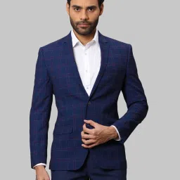 Men Checkered Single Breasted Formal Blazer-image-128